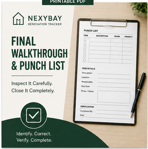 Final Walkthrough and Punch List cover